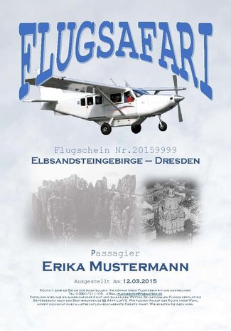 Flugsafari Sächsische Schweiz und Dresden - ca. 60 min.